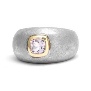 Ladies Domed Pale Amethyst Ring